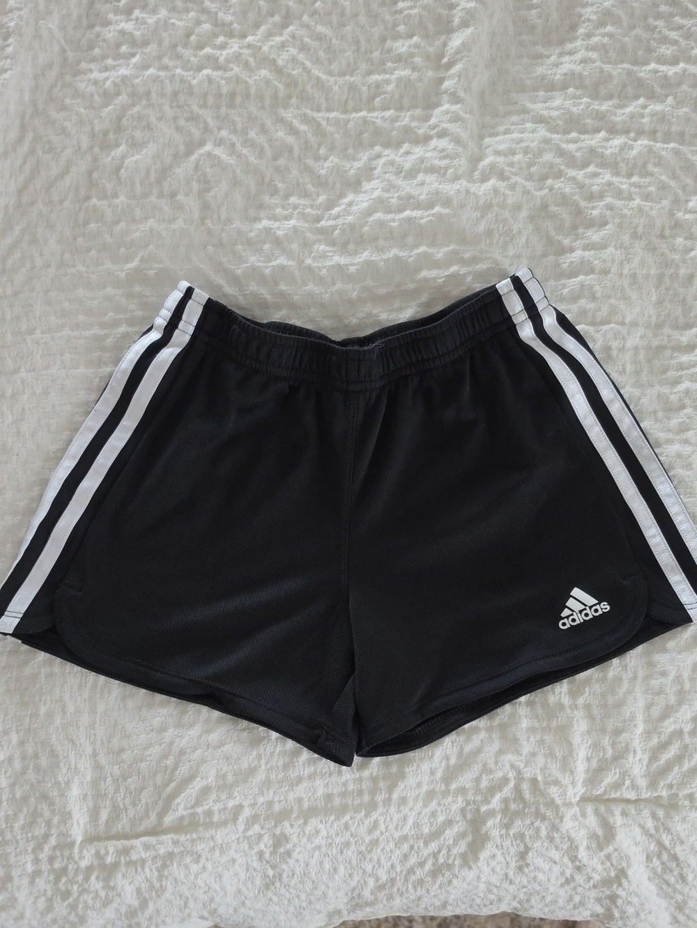adidas Black Athletic Shorts with White Side Stripes